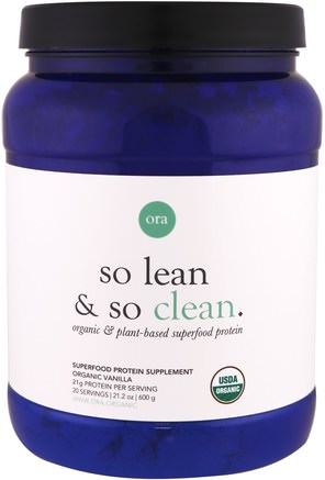 So Lean & So Clean, Organic & Plant-Based Superfood Protein, Organic Vanilla, 21.2 oz (600 g) by Ora-Kosttillskott, Protein