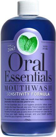 Mouthwash, Sensitivity Formula with Zinc, 16 fl oz (473 ml) by Oral Essentials-Hälsa, Torr Mun, Muntlig Tandvård