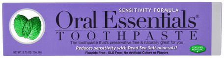 Toothpaste, Sensitivity Formula, 3.75 oz (106.3 g) by Oral Essentials-Bad, Skönhet, Oral Tandvård, Tandkräm