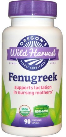 Fenugreek, Non-GMO, 90 Vegetarian Capsules by Oregons Wild Harvest-Hälsa, Blodsockerstöd, Fenegreek