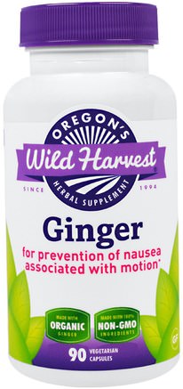 Ginger, 90 Veggie Caps by Oregons Wild Harvest-Hälsa, Illamående Lättnad
