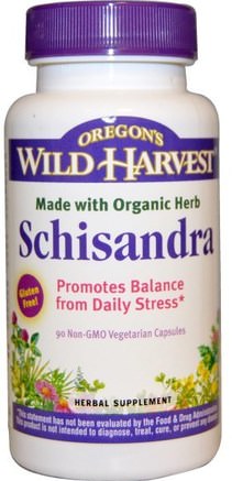 Schisandra, 90 Non-GMO Veggie Caps by Oregons Wild Harvest-Örter, Schizandra (Schisandra)