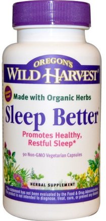 Sleep Better, 90 Non-GMO Veggie Caps by Oregons Wild Harvest-Kosttillskott, Sömn