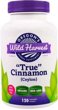 True Cinnamon (Ceylon), 120 Veggie Caps by Oregons Wild Harvest-Örter, Kanel Extrakt