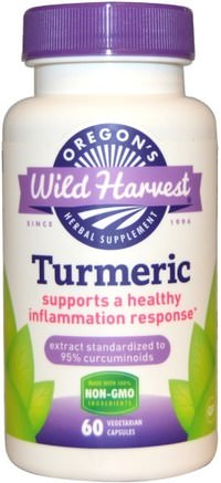 Turmeric, 60 Vegetarian Capsules by Oregons Wild Harvest-Kosttillskott, Antioxidanter, Curcumin, Gurkmeja