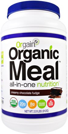 Organic Meal, All-In-One Nutrition, Creamy Chocolate Fudge, 2.01 lbs (912 g) by Orgain-Kosttillskott, Protein, Orgainproteinpulver