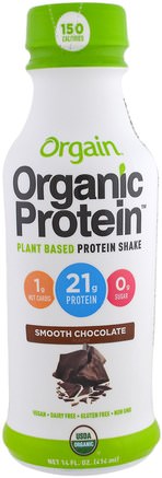 Organic Protein Plant Based Protein Shake, Smooth Chocolate Flavor, 14 fl oz (414 ml) by Orgain-Kosttillskott, Proteindrycker