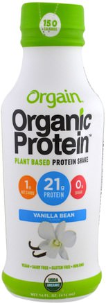 Organic Protein Plant Based Protein Shake, Vanilla Bean Flavor, 14 fl oz (414 ml) by Orgain-Kosttillskott, Proteindrycker