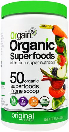 Organic Superfoods, All-In-One Super Nutrition, Original Flavor, 0.62 lbs (280 g) by Orgain-Kosttillskott, Superfoods