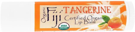 Certified Organic Lip Balm, Tangerine, 0.15 oz (4.25 g) by Organic Fiji-Bad, Skönhet, Läppvård, Läppbalsam