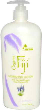 Face and Body Lotion with Organic Coconut Oil, Lavender, 12 oz (354 ml) by Organic Fiji-Hälsa, Hud, Kroppslotion