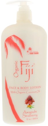 Face & Body Lotion with Organic Coconut Oil, Awapuhi Seaberry, 12 oz (354 ml) by Organic Fiji-Bad, Skönhet, Body Lotion