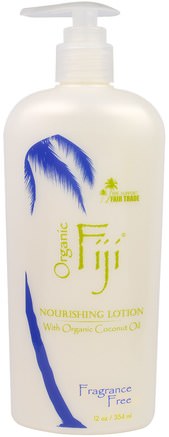 Nourishing Lotion with Organic Coconut Oil, Fragrance Free, 12 oz (354 ml) by Organic Fiji-Bad, Skönhet, Body Lotion