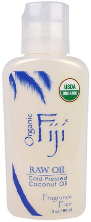 Organic Cold Pressed Coconut Oil, Fragrance Free, 3 oz (89 ml) by Organic Fiji-Hälsa, Hud, Massage Olja, Kroppsvård Oljor