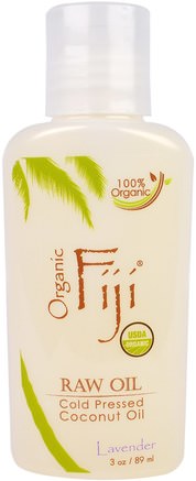 Organic Raw Oil, Cold Pressed Coconut Oil, Lavender, 3 oz (89 ml) by Organic Fiji-Hälsa, Hud, Massageolja