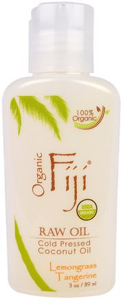 Organic Raw Oil, Cold Pressed Coconut Oil, Lemongrass Tangerine, 3 oz (89 ml) by Organic Fiji-Hälsa, Hud, Massageolja