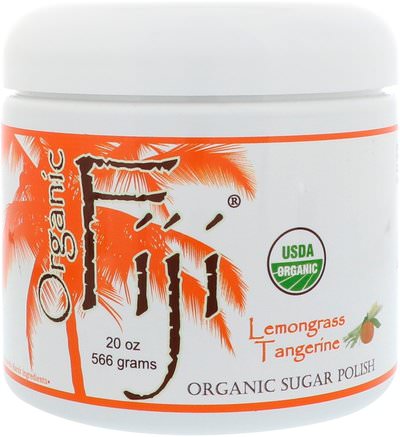 Sugar Polish, Lemongrass Tangerine, 20 oz (566 g) by Organic Fiji-Bad, Skönhet, Kroppscrubs