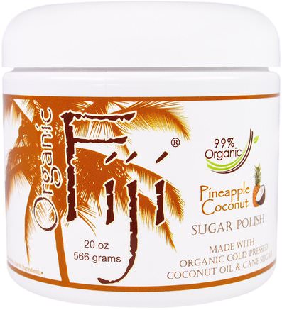 Sugar Polish, Pineapple Coconut, 20 oz (566 g) by Organic Fiji-Bad, Skönhet, Kroppscrubs, Facial Exfoliators