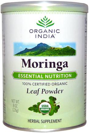 Moringa, Leaf Powder, 8 oz (226 g) by Organic India-Örter, Moringa