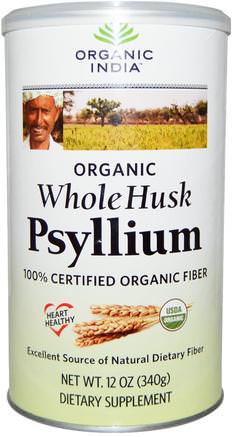 Psyllium, Whole Husk, 12 oz (340 g) by Organic India-Kosttillskott, Fiber