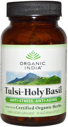 Tulsi-Holy Basil, 90 Veggie Caps by Organic India-Örter, Helig Basilika, Adaptogen