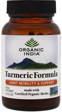 Turmeric Formula, Joint Mobility & Support, 90 Veggie Caps by Organic India-Kosttillskott, Antioxidanter, Curcumin, Gurkmeja