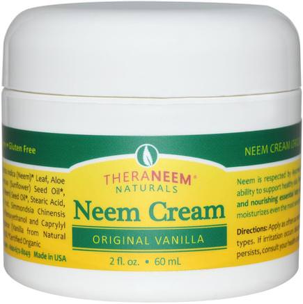 TheraNeem Naturals, Neem Cream, Original Vanilla, 2 fl oz (60 ml) by Organix South-Bad, Skönhet, Kroppsvård, Body Lotion