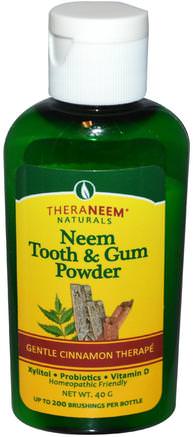 Theraneem Naturals, Neem Tooth & Gum Powder, Gentle Cinnamon Therape, 40 g by Organix South-Bad, Skönhet, Kroppsvård, Olja