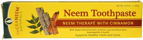 TheraNeem Naturals, Neem Toothpaste, Neem Therape with Cinnamon, 4.23 oz (120 g) by Organix South-Bad, Skönhet, Tandkräm