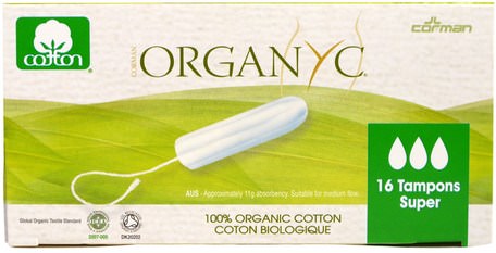 Organic Tampons, 16 Super Absorbency Tampons by Organyc-Bad, Skönhet, Kvinna