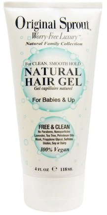 Natural Hair Gel, For Babies & Up, 4 fl oz (118 ml) by Original Sprout Inc-Bad, Skönhet, Hår Styling Gel