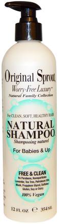 Natural Shampoo, For Babies & Up, 12 fl oz (354 ml) by Original Sprout Inc-Bad, Skönhet, Hår, Hårbotten, Schampo, Balsam, Barnschampo