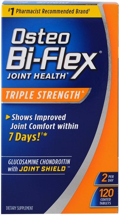 Joint Health, Triple Strength, 120 Coated Tablets by Osteo Bi-Flex-Kosttillskott, Glukosamin Kondroitin