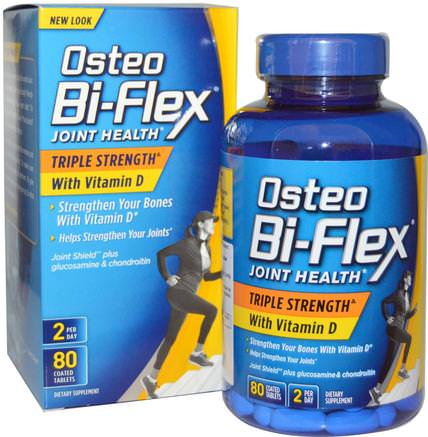 Joint Health, Triple Strength + Vitamin D, 80 Coated Tablets by Osteo Bi-Flex-Kosttillskott, Glukosamin, Hälsa, Kvinnor, Boswellia