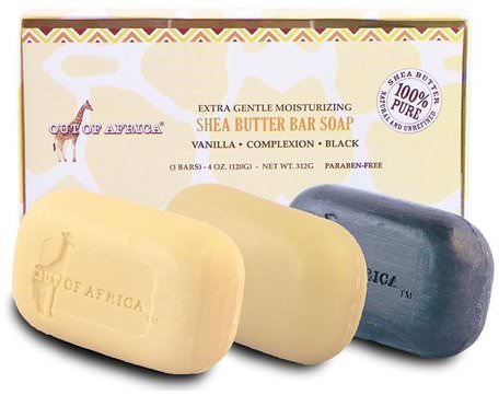 Extra Gentle Moisturizing Shea Butter Bar Soap, 3 Bars, 4 oz (120 g) Each by Out of Africa-Bad, Skönhet, Gåva Uppsättningar, Bad Present Set, Tvål