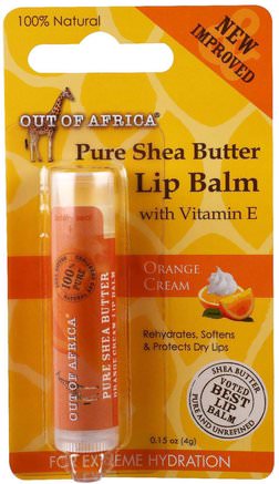Lip Balm, Pure Shea Butter, Orange Cream, 0.15 oz (4 g) by Out of Africa-Bad, Skönhet, Läppvård, Läppbalsam, Sheasmör