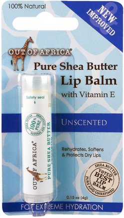 Lip Balm, Pure Shea Butter, Unscented, 0.15 oz (4 g) by Out of Africa-Bad, Skönhet, Läppvård, Läppbalsam, Sheasmör