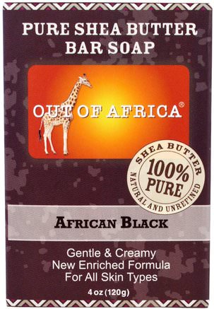 Pure Shea Butter Bar Soap, African Black, 4 oz (120 g) by Out of Africa-Bad, Skönhet, Tvål, Svart Tvål