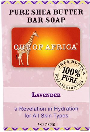 Pure Shea Butter Bar Soap, Lavender, 4 oz (120 g) by Out of Africa-Bad, Skönhet, Tvål, Sheasmör