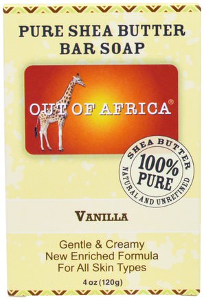 Pure Shea Butter Bar Soap, Vanilla, 4 oz (120g) by Out of Africa-Bad, Skönhet, Tvål