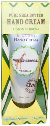 Pure Shea Butter Hand Cream, Lemon Verbena, 2.5 oz (74 ml) by Out of Africa-Bad, Skönhet, Handkrämer, Sheasmör