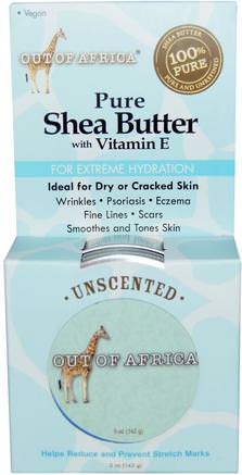 Pure Shea Butter, with Vitamin E, Unscented, 5 oz (142 g) by Out of Africa-Bad, Skönhet, Sheasmör