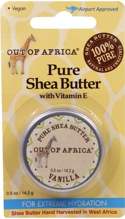 Pure Shea Butter with Vitamin E, Vanilla, 0.5 oz (14.2 g) by Out of Africa-Bad, Skönhet, Sheasmör