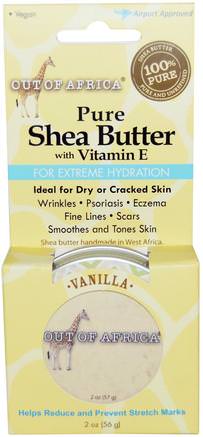 Pure, Shea Butter with Vitamin E, Vanilla, 2 oz (56 g) by Out of Africa-Bad, Skönhet, Sheasmör