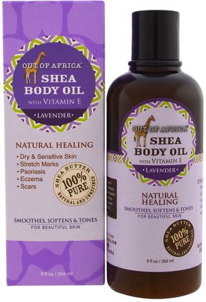 Shea Body Oil, with Vitamin E, Lavender, 9 fl oz (266 ml) by Out of Africa-Bad, Skönhet, Sheasmör, Hud, Massageolja