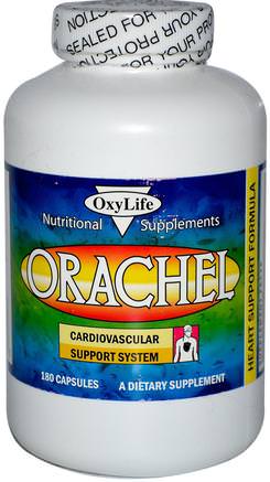 Orachel, Cardiovascular Support System, 180 Capsules by OxyLife-Hälsa, Hjärtkardiovaskulär Hälsa, Hjärtstöd