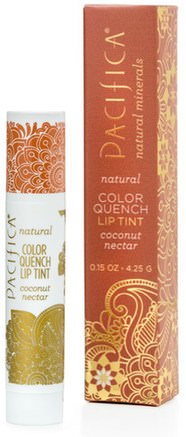 Natural Color Quench Lip Tint, Coconut Nectar, 0.15 oz (4.25 g) by Pacifica-Bad, Skönhet, Läppstift, Glans, Fodrar