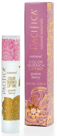 Natural Color Quench Lip Tint, Guava Berry, 0.15 oz (4.25 g) by Pacifica-Bad, Skönhet, Läppstift, Glans, Fodrar