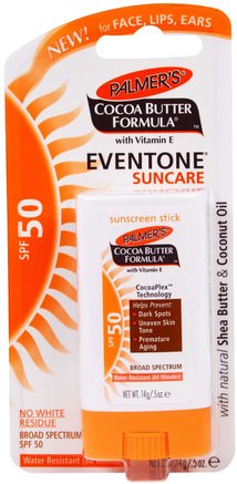 Cocoa Butter Formula, Eventone Suncare, Sunscreen Stick, SPF 50.5 oz (14 g) by Palmers-Bad, Skönhet, Solskyddsmedel