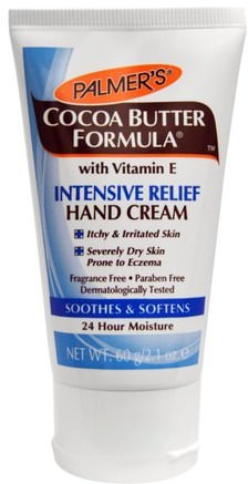 Cocoa Butter Formula, Intensive Relief Hand Cream, Fragrance Free, 2.1 oz (60 g) by Palmers-Bad, Skönhet, Handkrämer